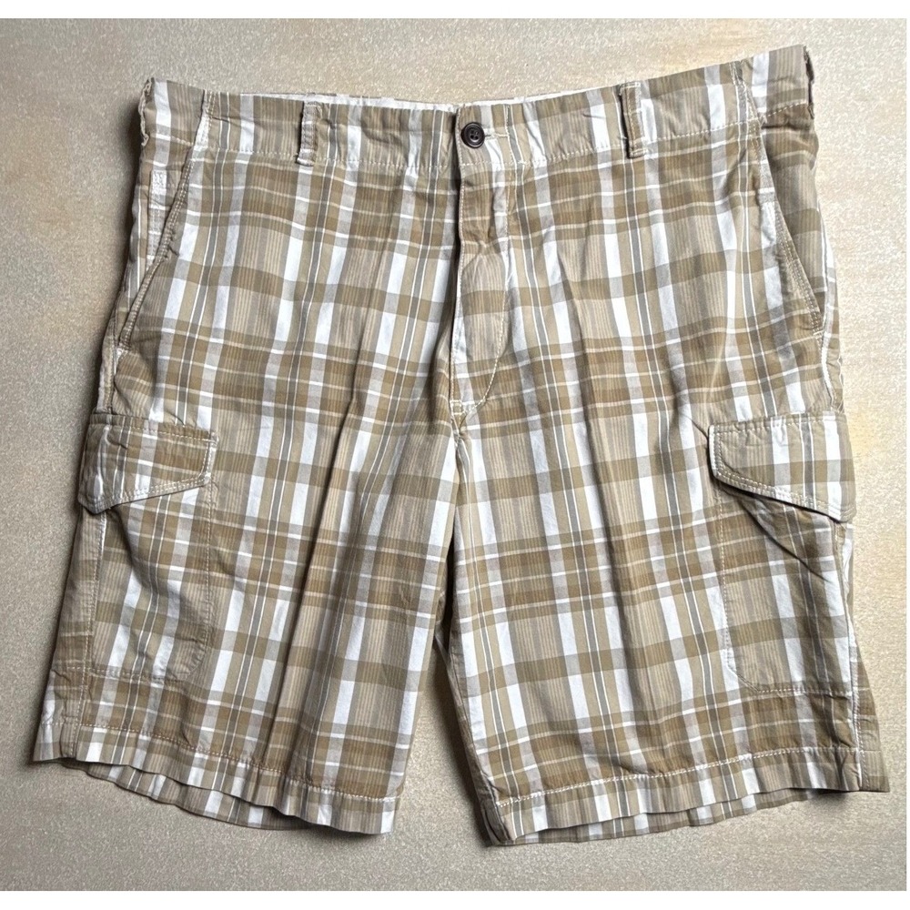 Dockers Mens Plaid Cargo Shorts Cotton Size 38 Casual Summer Outdoor-2439